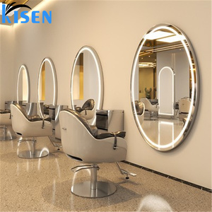 KISEN Stainless Steel Salon Display Cabinet Dressing <b>Table</b> And Storage Shelves Beauty With LED Light Makeup For Barber Shop Use - Product Image 2