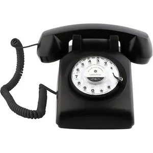 Dekorative Aufnahme Retro Phone Classic Rotary Dial Kabel gebundenes Telefon Vintage Desk Phone Telefon