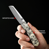 Couteau EDC en alliage de titane PioneerEDC Gr5 & M390, haute dureté, couteau tactique multifonctionnel portable pour la survie en plein air