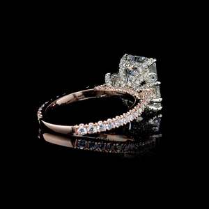 Anillo de Diamante Cultivado en Laboratorio con Corte Esmeralda, Oro de 14k, Joyería de Lujo para Mujer, RIZTA JEWELS, Diamantes Rellenos Color D, Anillo de Compromiso/Boda - Product Image 2