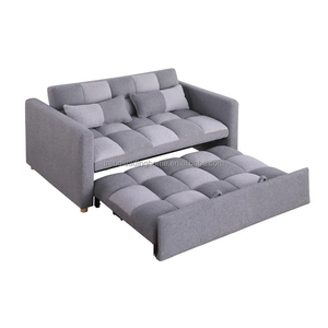 Simple Modern Style Dark Gray Soft Up-holstered Sofa <strong>Bed</strong> Furniture Living Room Couch Two Seat <strong>Pull</strong> <strong>Out</strong> Sofa <strong>Bed</strong> for Apartment - Product Image 1