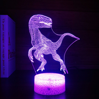 Vente directe d'usine Lampe de nuit LED 3D personnalisable Éclairage acrylique avec base en ABS pour bureau à domicile
