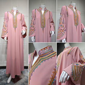 Abito Musulmano Trendy per Donne del Medio Oriente, Stile Dubai <span class=keywords><strong>Aya</strong></span>, Ricamato, Veste Islamica Marocchina Kaftan Ar Ic Jal Iya - Product Image 6