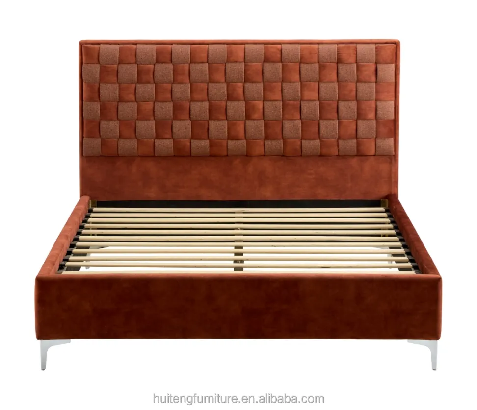 Moderno de lujo tapizado cama dormitorio fábrica de muebles al por mayor mejor precio tamaño queen tapizado muebles para el hogar