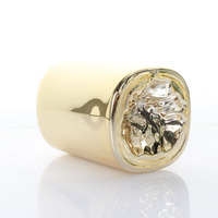 Flacon de parfum en verre recyclable avec revêtement UV doré personnalisé, avec pompe pulvérisatrice, capacité de 100 ml, doré pour le bouchon, forme ronde, emballage