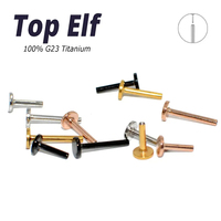 Tige de boucle d'oreille non filetée en titane G23 ASTM F136 de vente en gros chaude pour clous d'oreille goujons de nez accessoires de goujons à lèvres