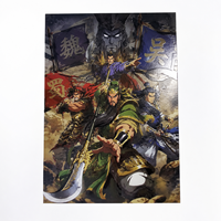 Affiches d'art personnalisées numériques 3D avec vernis UV en relief, illustrant le roman chinois Les Trois Royaumes, style anime, en relief, par Artist Alley