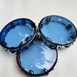 Wholesale 20/28 CM Double-Row Translucent Metal Tambourine Orff Percussion Instrument <b>Hand</b> <b>Drum</b> Musical Toy Bring Joyful - Product Image 3