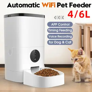 4L Tuya Wifi Mobile App Control Microchip Abs Dog Food Dispenser Intelligent Cat Bowl Automatic Smart Pet Feeder