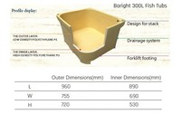 Glacière isolée 300L avec impression personnalisée rotomoulée en PE HDPE LLDPE grands bacs à poisson bacs de stockage de glace sèche conteneur approvisionnement direct