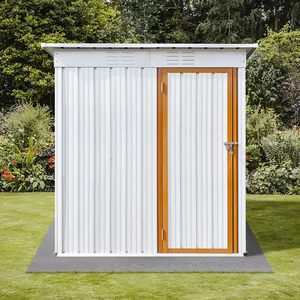 <strong>6</strong> <strong>X</strong> <strong>4</strong> FT White Outdoor Prefabricated Metal Garden <strong>Greenhouses</strong> Double Hinged Door Storage Sheds - Product Image 1