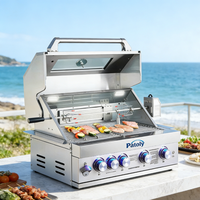 Nouveauté Barbecue au gaz durable à 5 brûleurs de haute qualité en acier inoxydable 304 Convient pour les hôtels et les restaurants