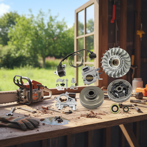 Kit Volano, Pignone, Frizione, Tamburo, Gabbia a Rullini, Bobina di Accensione, Carburatore, Guarnizione Olio, Pompa Olio Compatibile con MS460 046 - Product Image 3