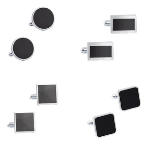 Pháp Áo Sơ Mi Khuy măng sét cho nam giới vuông men tráng thép không gỉ pha lê chính đồng Phụ kiện thiết lập cho quần áo trang trí - Product Image 1