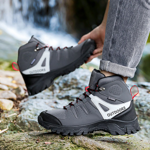 Chaussures de randonnée montantes pour hommes, respirantes et antidérapantes, idéales pour le cyclisme en extérieur, le voyage, le camping et la randonnée tout-terrain - Product Image 3