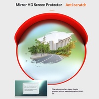 Espejo Convexo Esférico de Gran Angular para Tráfico Exterior de 80 cm, Rojo 230, Espejo Interior Antirrobo para Zona Ciega de PC/ABS