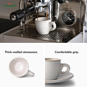 Tasse et soucoupe à expresso en céramique de forme italienne classique, finition mate, pour café, hôtel, mariage, cadeau, logo personnalisé, vente en gros - Product Image 4