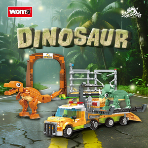 Woma Factory Ensemble <span class=keywords><strong>de</strong></span> blocs <span class=keywords><strong>de</strong></span> construction <span class=keywords><strong>de</strong></span> <span class=keywords><strong>dinosaures</strong></span> avec véhicule <span class=keywords><strong>de</strong></span> transport et 2 mini figurines <span class=keywords><strong>de</strong></span> <span class=keywords><strong>dinosaures</strong></span> (19041) - Product Image 4