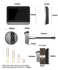 กล้องวงจรปิดอัจฉริยะแบบ WiFi ขนาด 4.3 นิ้ว ความละเอียด 2MP รองรับแอป Tuya พร้อมระบบอินเตอร์คอมระยะไกล มุมมอง 120 องศา °   กล้องวงจรปิดมุมกว้าง มองเห็นในเวลากลางคืน แบตเตอรี่ 5000mAh - Product Image 4
