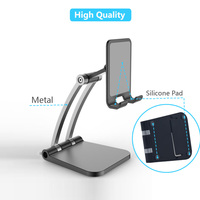 Support de tablette universel réglable à 360 degrés, support de bureau en métal stable, support de téléphone portable pour cuisine, salle de bain, iPad, Samsung, iPhone
