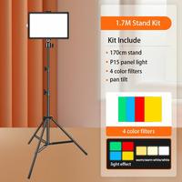 Kit de Réalisation Vidéo Lumière LED 8 Watts avec Support 1.7 M pour Studio Photo Audio Streaming en Direct Éclairage d'Appoint TikTok