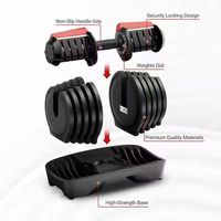 Dinuo Wholesale DINUO Ensemble d'haltères réglables et support 40 kg - 16 niveaux de réglage 2-40 kg/4-90 lb Verrouillage rapide 2-en-1 pour usage domestique et commercial