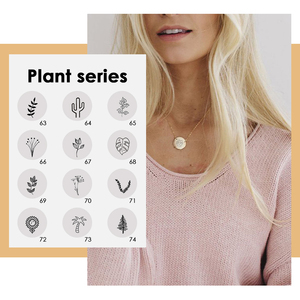 Pendentif disque <span class=keywords><strong>en</strong></span> acier inoxydable, 15MM, feuille gravée, Cactus, pin, tournesol, naissance, fleurs, pièce de monnaie, <span class=keywords><strong>collier</strong></span> - Product Image 6