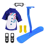 Poupée elfe en 3 couleurs, 30 cm, ensemble sportif de Noël - Ski, chaussures, accessoires