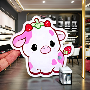 Premium Design Pink Eyelash Extension Tiles Lash Care Cow Duck Tile Lash Tray Magnetic Sustainable Custom Beauty <b>Tool</b> <b>Square</b> - Product Image 1