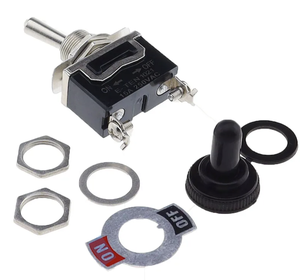 Interruptor de Palanca SPST Miniatura 12V 6A/250VAC 10A/125VAC de Alta Resistencia con Cubierta Metálica Impermeable y Botón Pulsador E-TEN1021 - Product Image 1