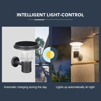 BILLION Lumière solaire LED murale de jardin étanche IP65 pour escaliers et aménagement paysager avec température de couleur 3000K/6000K et garantie de 2 ans