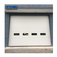Puerta Seccional Moderna Lisa de Acero con Panel Sándwich de Acero Espumado, Puerta Seccional Superior Templada con Ventana
