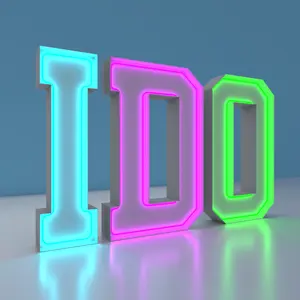 Letras de led 3d decoração de pé livre, luz para cima gigante, letras de marquee para casamento