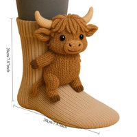 Chaussettes d'animaux de Noël en tricot, motif crocodile, antidérapantes, chaudes, en mélange de polycoton, thermiques, pour la maison et le sommeil, pour femmes et hommes