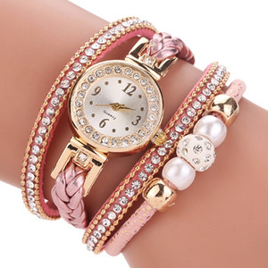 Duoya-Reloj de marca de lujo de leopardo para mujer, pulsera de cuarzo trenzada, envoltura de cuerda, Beige, cadena larga, femenino - Product Image 6