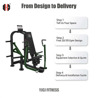 Appareil de musculation pectorale en acier inclinable avec fonctions de sécurité, coussin réglable et pochettes à poids à cadre ouvert pour centres de fitness commerciaux