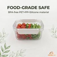 Conteneur à céréales transparent à rayures verticales, moulé par injection, en PET, empilable, de qualité alimentaire, sans BPA, hermétique, bac de rangement pour la cuisine
