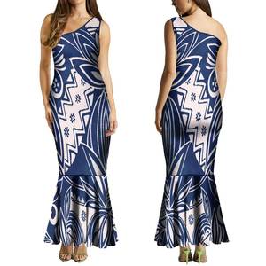 <span class=keywords><strong>Vestido</strong></span> de mujer polinesio estilo isleño elegante de un hombro Maxi cola de pez <span class=keywords><strong>vestido</strong></span> de mujer <span class=keywords><strong>vestido</strong></span> sin mangas de sirena de <span class=keywords><strong>talla</strong></span> grande ropa de mujer - Product Image 2