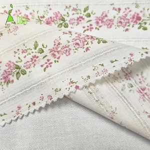 <span class=keywords><strong>Tela</strong></span> Tejida de Algodón Peinado 100% Orgánico Ecológico OEM, 100 g/m², Estampado Floral, Rayas, Jacquard, Lavado, Suave, <span class=keywords><strong>Patchwork</strong></span>, para Niñas - Product Image 3