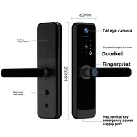Kunci Pintar Paduan Aluminium dengan Pengenalan Sidik Jari, Kata Sandi, Kartu, dan Kunci, Bersertifikasi CE, Dapat Disesuaikan, Kontrol Tuya/TTlock, Harga Bersertifikat