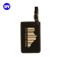 SUPERNOVA Étiquette à bagages en similicuir personnalisable, gravée au laser noir et argent, avec logo gravable au laser - Design animalier tendance