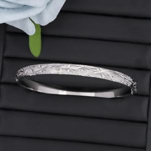 JXX Fashion Jewelry Trendy Geometric <b>Charm</b> <b>Bracelet</b> Unisex <b>Silver</b> Plated Brass Open Bangle - Product Image 4