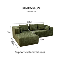 Canapé Modulable Compressible Haute Densité Usine Directe Matériaux Bruts, Mousse Vert Olive, pour Chambre et Salon