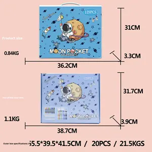 Ensemble <span class=keywords><strong>de</strong></span> 129 pinceaux d'art pour étudiants, outils <span class=keywords><strong>de</strong></span> <span class=keywords><strong>dessin</strong></span> spécialisés, bâtonnets colorés, stylos acryliques, marqueurs, coffret cadeau pour crayons <span class=keywords><strong>de</strong></span> couleur - Product Image 4