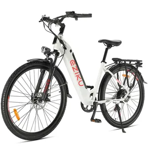 2024 새로운 스타일 여자의 전기 도시 자전거 공장 가격 48V 12Ah 이동식 리튬 배터리 500W 모터 Ebike 전자 센서