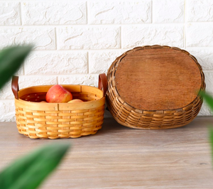 Panier de rangement en bambou tissé avec poignée ; Paniers à fruits SISU BB-003 Fabriqué au Vietnam - Product Image 2