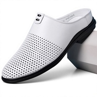 Chaussures à trous 2025 – Nouveauté été – Hommes – Bout fermé – Antidérapantes – Loisirs – Extérieur – Décontractées – À enfiler – Tige en PU artificiel – Doublure en similicuir