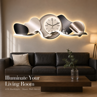 Jam Dinding Dekoratif LED Modern Mewah untuk Ruang Tamu Grosir Jam Dinding Elegan Dekorasi Rumah Tersedia OEM