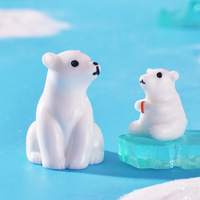 Artisanat en résine rétro, style héritage, peint à la main, motif ours polaire artistique, pour la création de globe à neige DIY et de paysages d'hiver miniatures