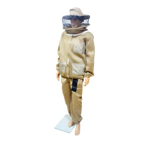 BAIFENG BEE Nuevo <span class=keywords><strong>Traje</strong></span> de Apicultura Marrón con Protección 3D de Algodón Transpirable, Disfraz de Apicultor con Velo, Capucha y Sombrero, Anti-<span class=keywords><strong>Abejas</strong></span>, Poliéster 1 - Product Image 5